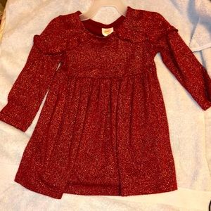 Burgundy and Gold Glitter Dress